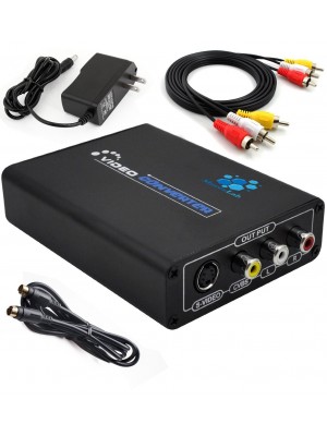 1080P HDMI to Composite 3RCA AV + S-Video R/L Audio Video Converter Adapter Scaler 720P 1080P Work with PS2 PS3 Xbox HDTV DVD TV STB Blue-Ray (HDMI to Composite 3RCA AV + S-Video)
