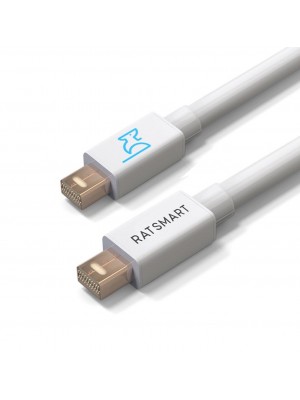 Mini DisplayPort Cable in White by RatSmart - Mini DP to Mini DP Cable - Mini Display Port Cable 